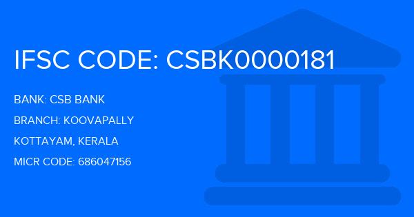 Csb Bank Koovapally Branch IFSC Code