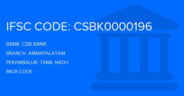 Csb Bank Ammapalayam Branch IFSC Code