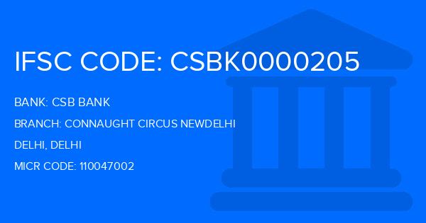 Csb Bank Connaught Circus Newdelhi Branch IFSC Code
