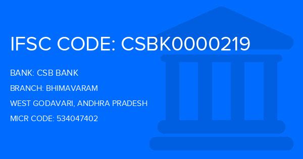 Csb Bank Bhimavaram Branch IFSC Code
