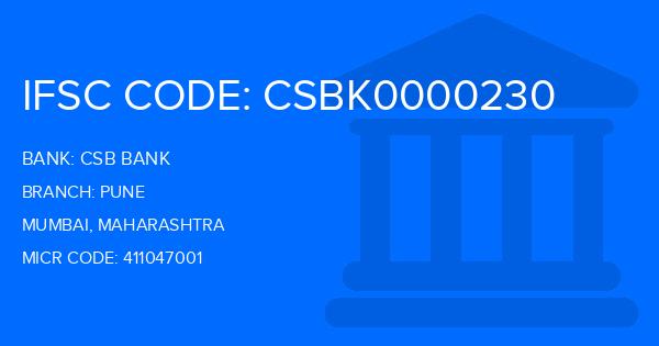 Csb Bank Pune Branch IFSC Code