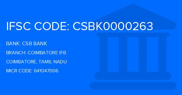 Csb Bank Coimbatore Ifb Branch IFSC Code