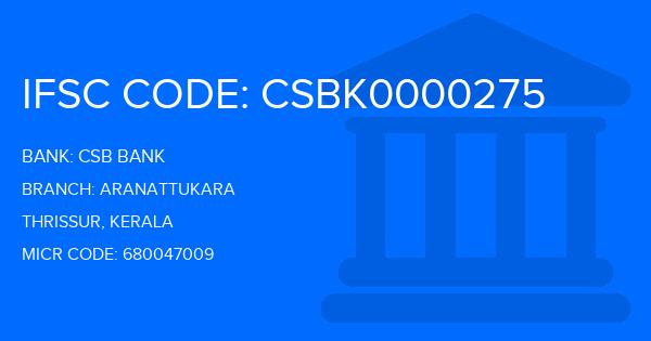 Csb Bank Aranattukara Branch IFSC Code