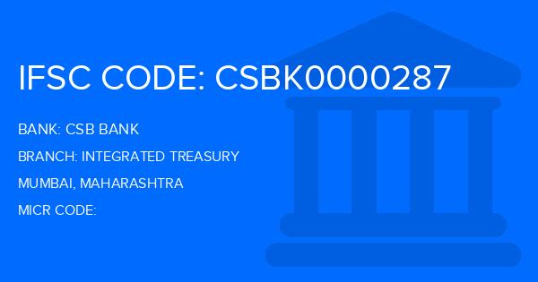 Csb Bank Integrated Treasury Branch IFSC Code