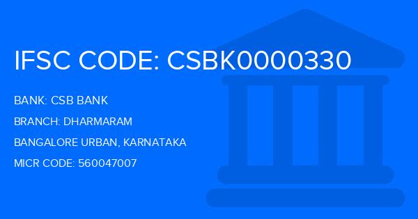 Csb Bank Dharmaram Branch IFSC Code