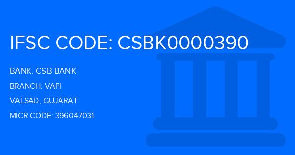 Csb Bank Vapi Branch IFSC Code