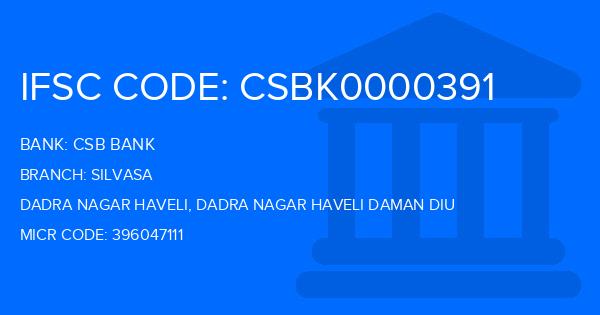 Csb Bank Silvasa Branch IFSC Code