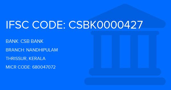 Csb Bank Nandhipulam Branch IFSC Code