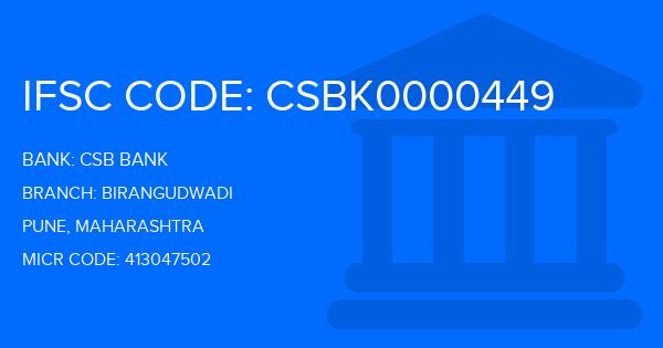 Csb Bank Birangudwadi Branch IFSC Code