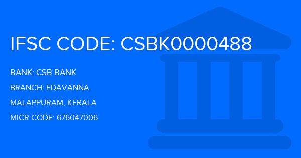 Csb Bank Edavanna Branch IFSC Code