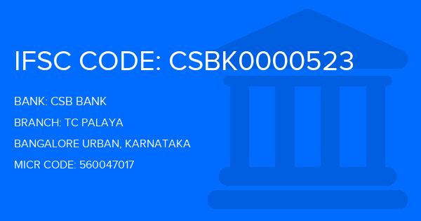 Csb Bank Tc Palaya Branch IFSC Code