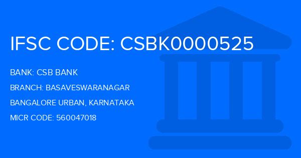 Csb Bank Basaveswaranagar Branch IFSC Code