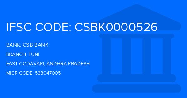 Csb Bank Tuni Branch IFSC Code