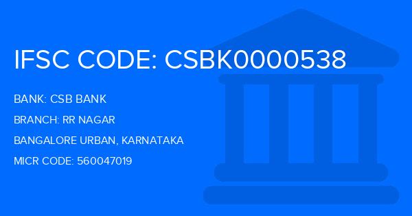 Csb Bank Rr Nagar Branch IFSC Code