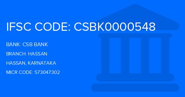 Csb Bank Hassan Branch IFSC Code