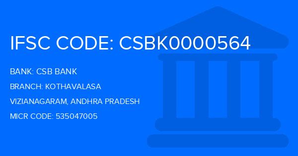 Csb Bank Kothavalasa Branch IFSC Code