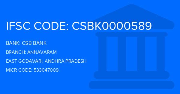 Csb Bank Annavaram Branch IFSC Code