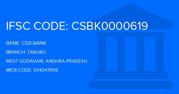 Csb Bank Tanuku Branch IFSC Code