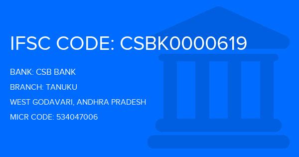 Csb Bank Tanuku Branch IFSC Code