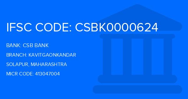 Csb Bank Kavitgaonkandar Branch IFSC Code