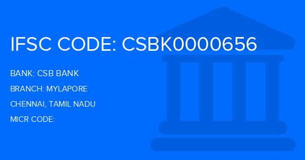 Csb Bank Mylapore Branch IFSC Code