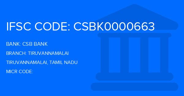 Csb Bank Tiruvannamalai Branch IFSC Code
