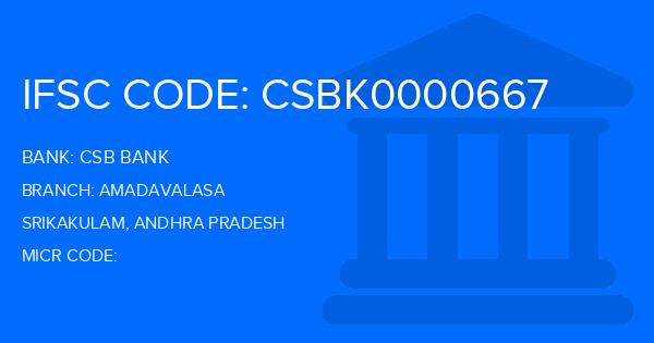 Csb Bank Amadavalasa Branch IFSC Code
