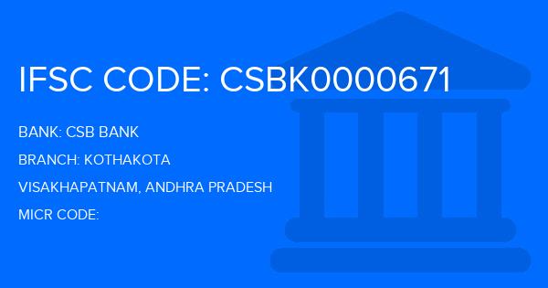 Csb Bank Kothakota Branch IFSC Code