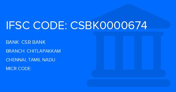 Csb Bank Chitlapakkam Branch IFSC Code