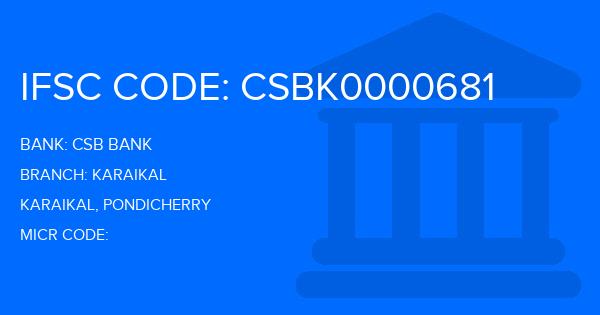 Csb Bank Karaikal Branch IFSC Code