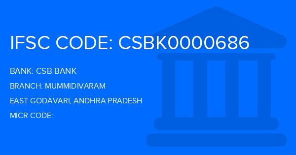 Csb Bank Mummidivaram Branch IFSC Code