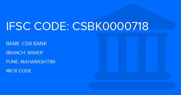 Csb Bank Baner Branch IFSC Code