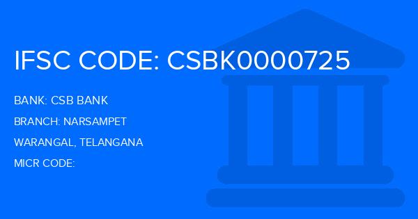 Csb Bank Narsampet Branch IFSC Code