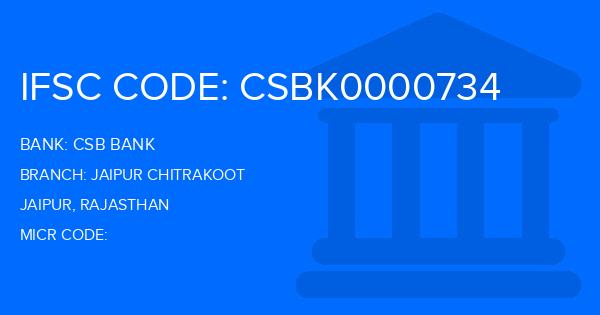 Csb Bank Jaipur Chitrakoot Branch IFSC Code