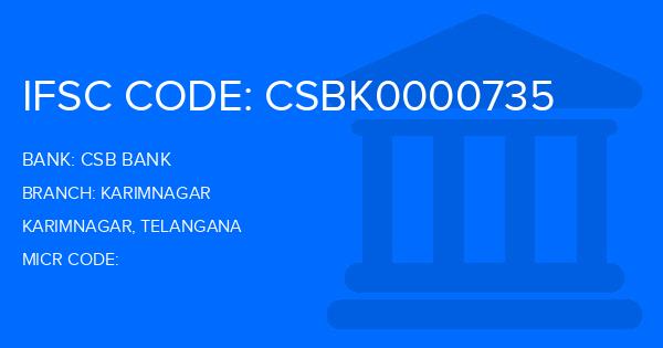 Csb Bank Karimnagar Branch IFSC Code