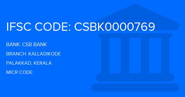 Csb Bank Kalladikode Branch IFSC Code