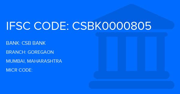 Csb Bank Goregaon Branch IFSC Code