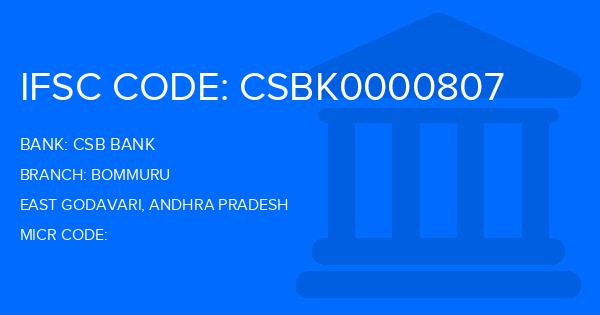 Csb Bank Bommuru Branch IFSC Code