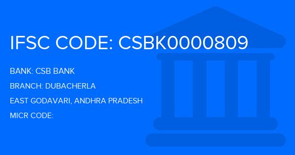 Csb Bank Dubacherla Branch IFSC Code