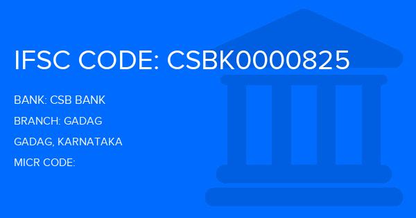 Csb Bank Gadag Branch IFSC Code