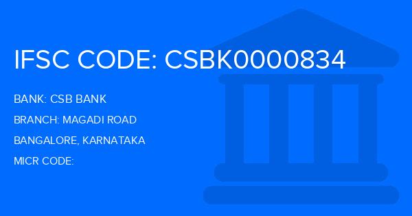 Csb Bank Magadi Road Branch IFSC Code