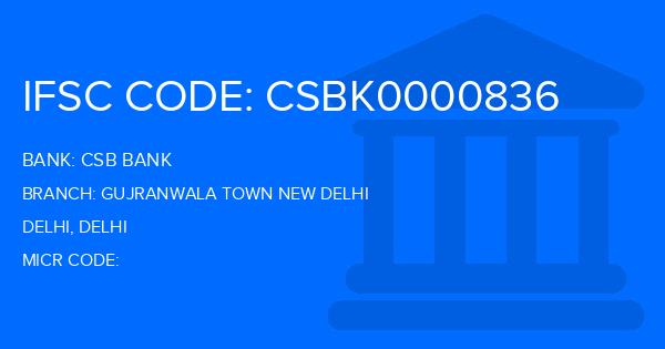 Csb Bank Gujranwala Town New Delhi Branch IFSC Code