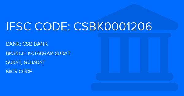Csb Bank Katargam Surat Branch IFSC Code
