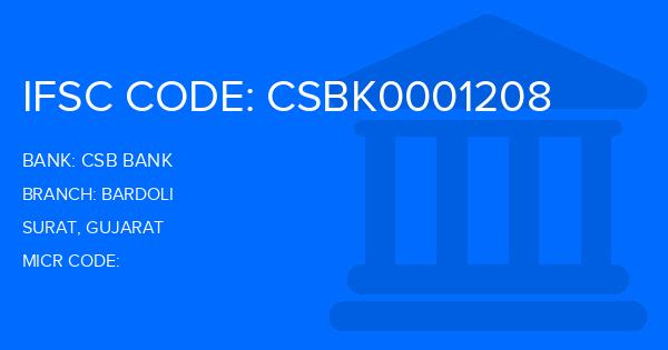 Csb Bank Bardoli Branch IFSC Code