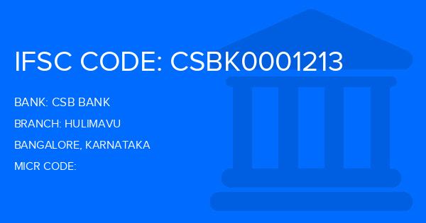 Csb Bank Hulimavu Branch IFSC Code