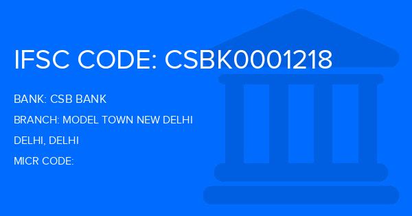 Csb Bank Model Town New Delhi Branch IFSC Code