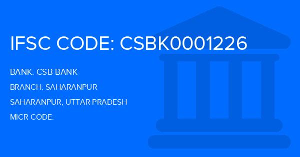 Csb Bank Saharanpur Branch IFSC Code