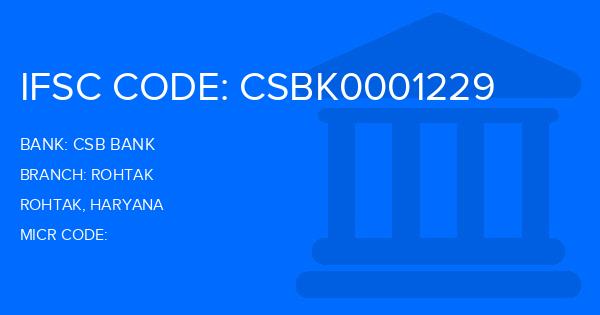 Csb Bank Rohtak Branch IFSC Code