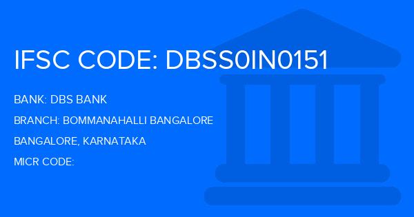 Dbs Bank Bommanahalli Bangalore Branch IFSC Code