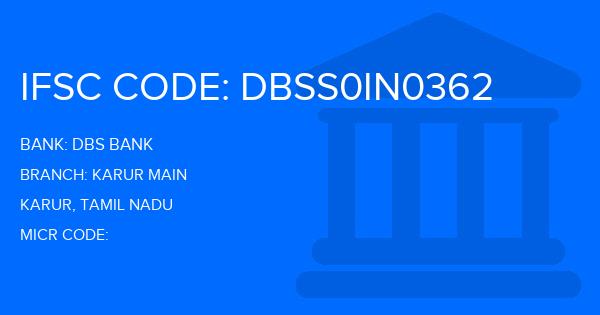 Dbs Bank Karur Main Branch IFSC Code